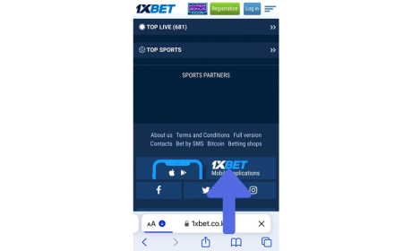 1xBet Download App for iOS step 1