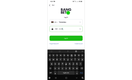 BangBet Sign In by Using the App step 2