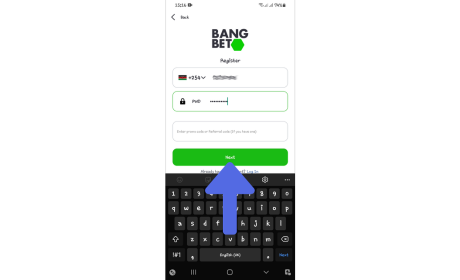 Create a BangBet Account viа the Mоbilе Phone App step 3