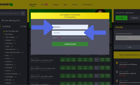 How to Register on BangBet Online step 2