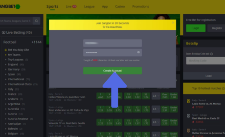 How to Register on BangBet Online step 3