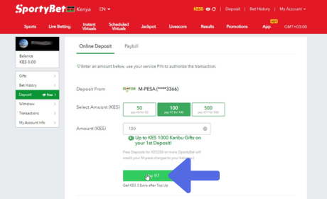 How to Deposit Funds to SportyBet Online step 3